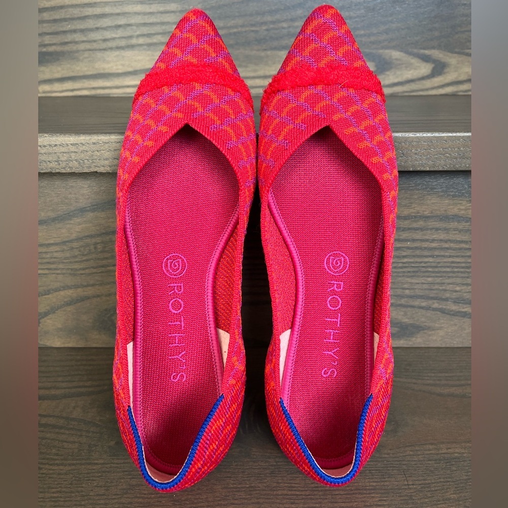 Rothy's The Point Flat in Pomegranate Grid Size 9.5 - Picture 3 of 13